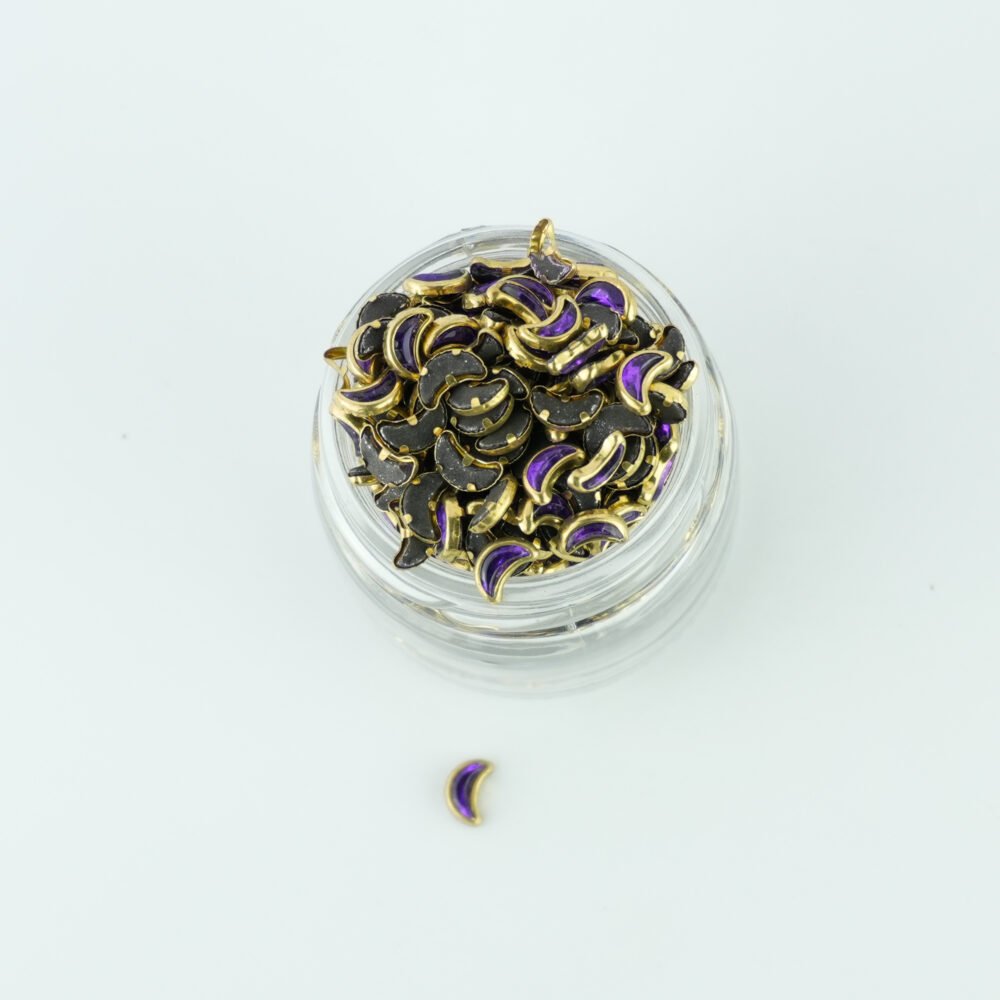 3 Purple Color Moon Shape