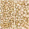 Pearl Square Shape 4mm & 6mm Gold Combo Gold Color 2 Size Combo